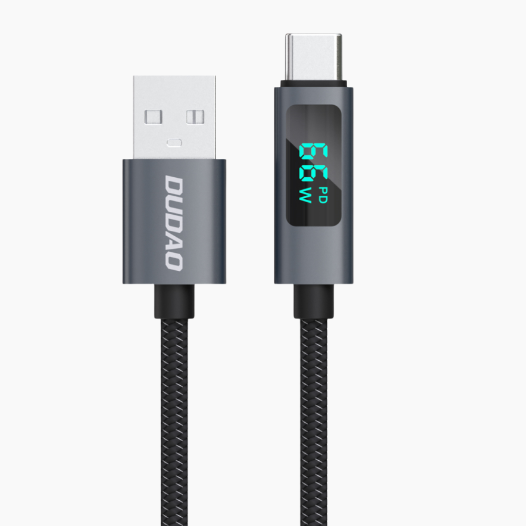 100W/66W Super Fast Charging Type-C Braided Cable with Voltage Digital Display - Dudao India