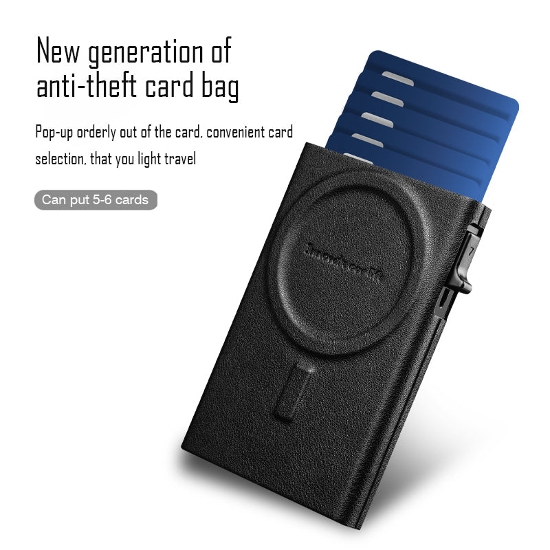 NOVARO RFID Magsafe Leather Card Wallet with Stand