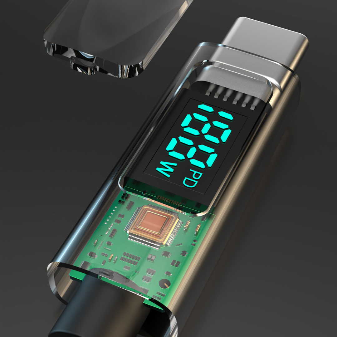 100W/66W Super Fast Charging Type-C Braided Cable with Voltage Digital Display - Dudao India