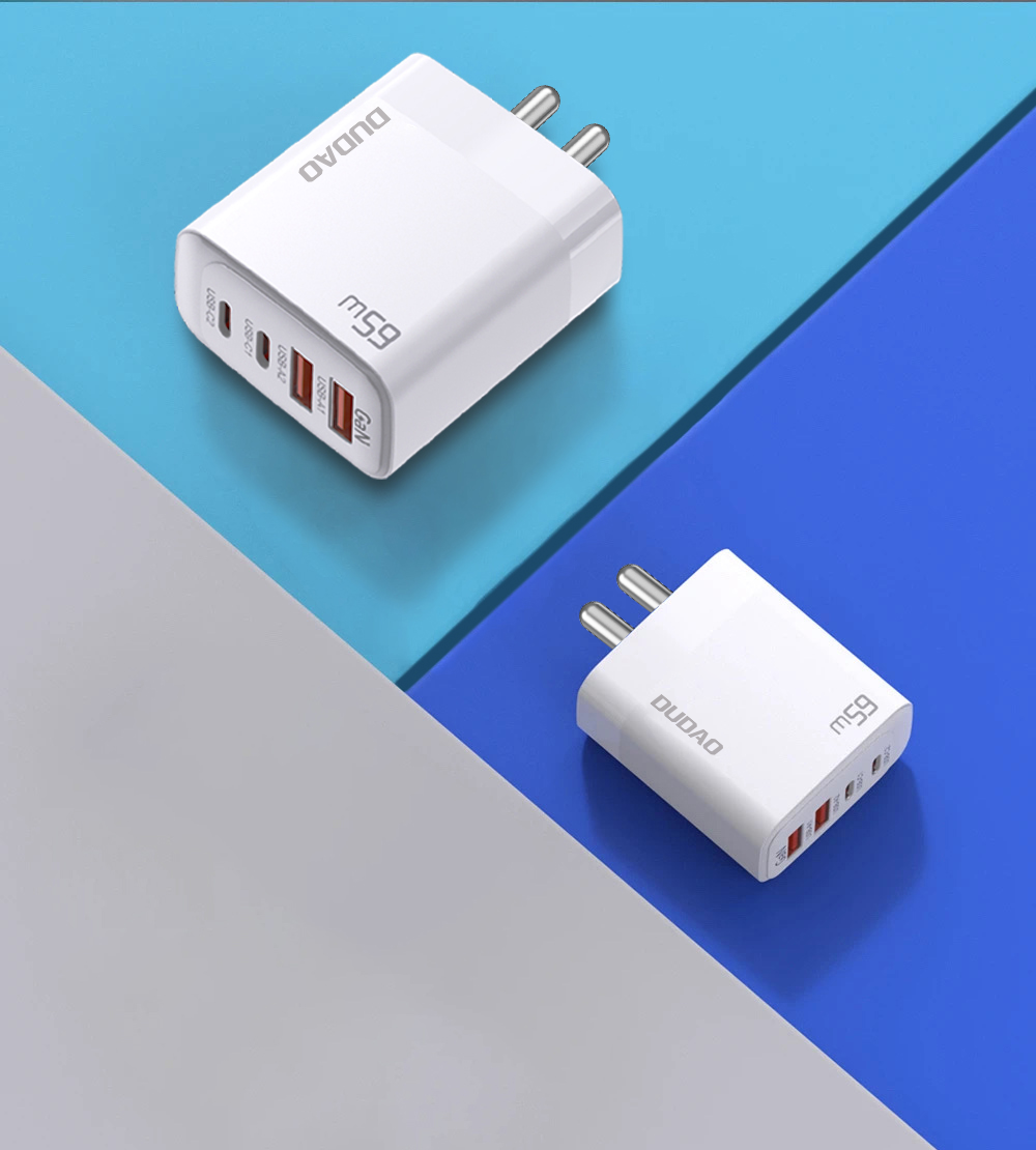65W Quick Charge 4 port QC, PD GaN Adapter with 100W Type-C Cable (2M) - Dudao India