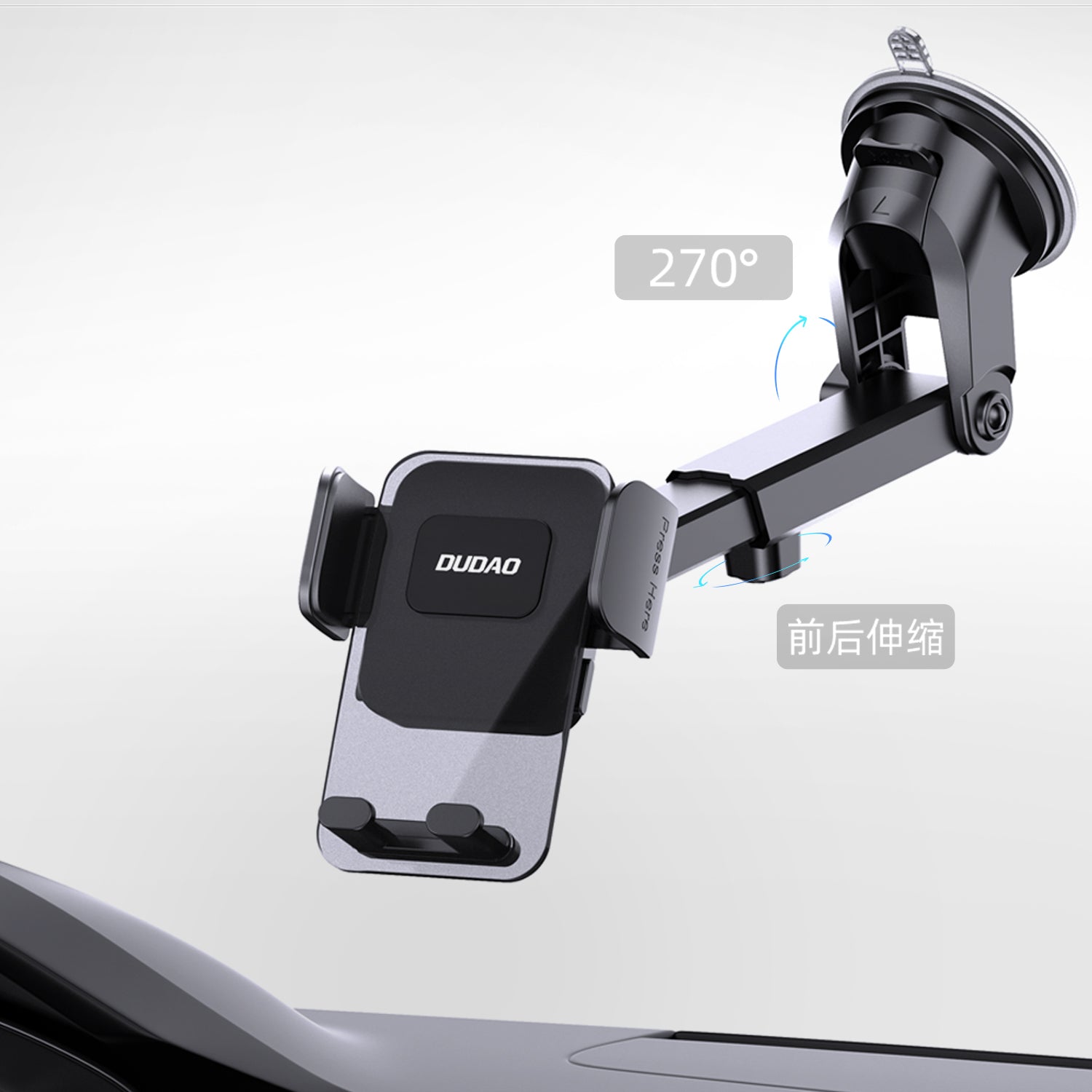 360° Rotatable Car Mobile Phone Suction Holder for Dashboard/ Windshield - Dudao India