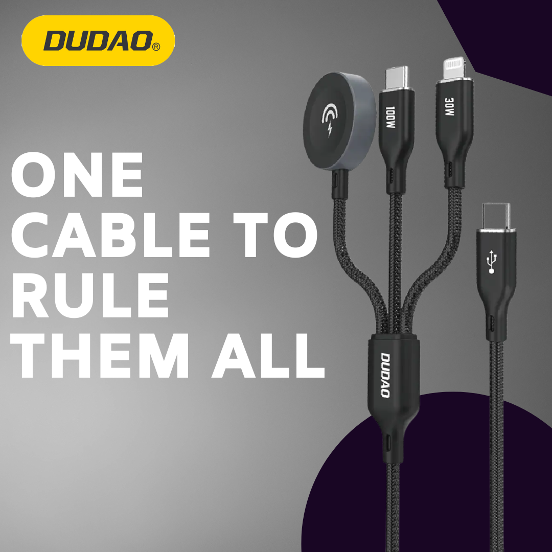 100W 3-in-1 Super Fast Multi Cable Phone & iWatch Charging Cable - Dudao India