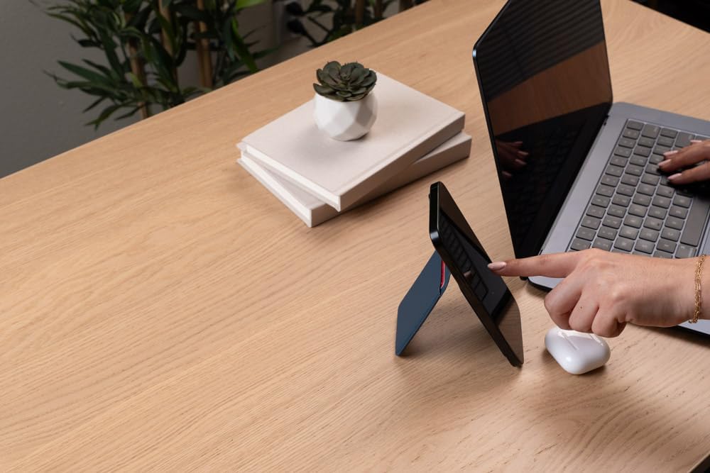 MONTARO- Bi-Fold Magsafe Card Wallet Stand with Mirror